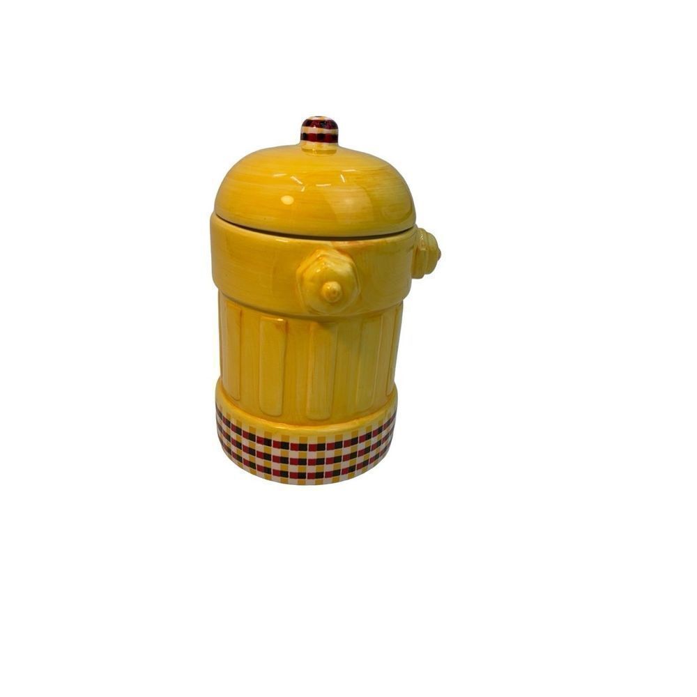 Design Studio 10" Ceramic Fire Hydrant Yellow Cookie Jar
